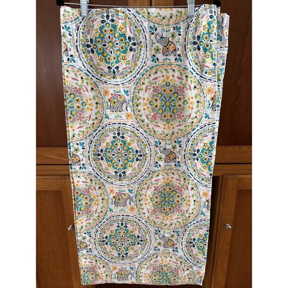 Cynthia Rowley Happy Elephant Fabric Shower Curtain Floral Colorful 72" - Picture 1 of 8